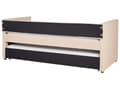 Miniatyrbilde 9 av 11: Underseng ferskenfarget fløyel Trelameller 90 x 200 cm Dagseng Glamour Dekorative knapper minimalistisk kompakt skandinavisk