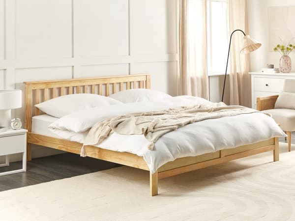 Dobbeltseng Elegant Naturlig Tre 160 x 200 cm Tradisjonell Moderne Skandinavisk Soverom