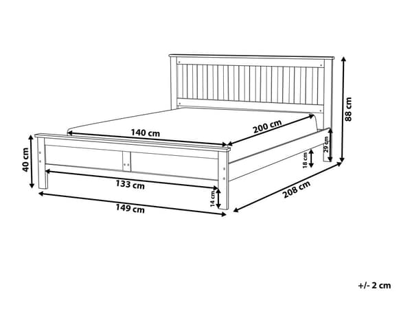 Dobbeltseng Elegant Naturlig Tre 140 x 200 cm Tradisjonell Moderne Skandinavisk Soverom
