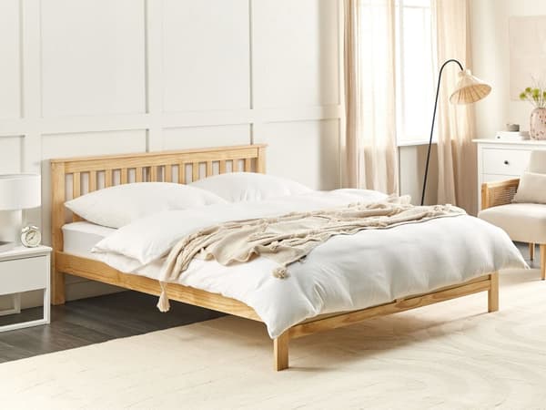 Dobbeltseng Elegant Naturlig Tre 140 x 200 cm Tradisjonell Moderne Skandinavisk Soverom