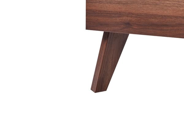 Seng Mørkt Træ 180 x 200 cm Moderne Dobbeltseng med Sengegavl To Mands Lav Sengeramme Minimalistisk Design Træseng