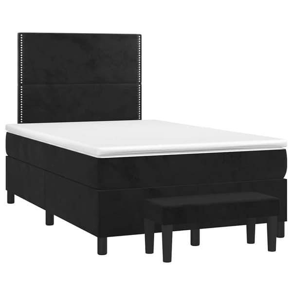 vidaXL kontinentalseng med madras 120x190 cm velour sort