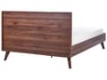 Pikkukuva 6 / 9: Parisänky tumma puu 140 x 200 cm lastulevy rottinkipunos puujalat sälepohja moderni boho
