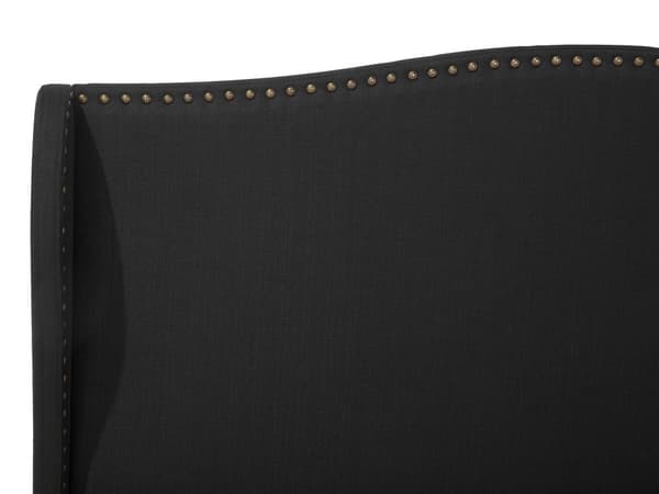 Sort Polstret Seng med Stel 180 x 200 cm med Sengegavl i Glamourøs Stil