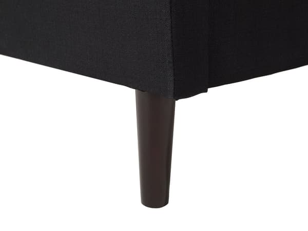 Sort Polstret Seng med Stel 180 x 200 cm med Sengegavl i Glamourøs Stil
