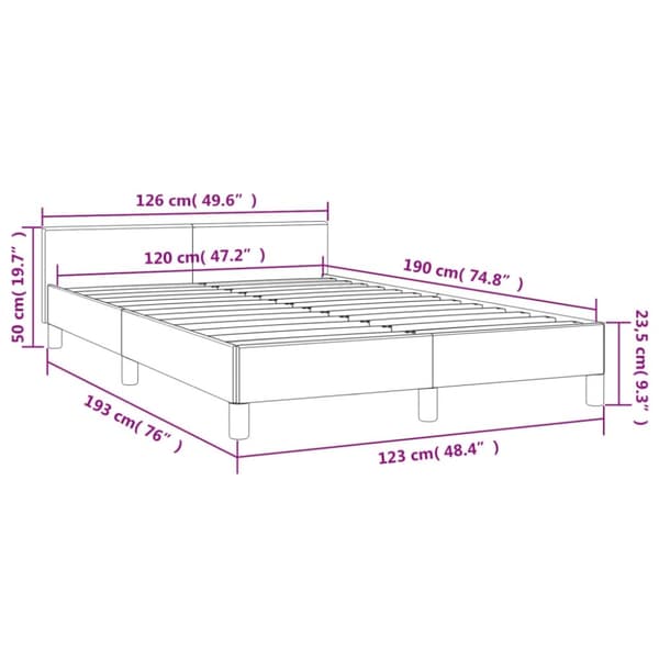 vidaXL sengeramme uden madras 120x190 cm stof enkeltseng lysegrå