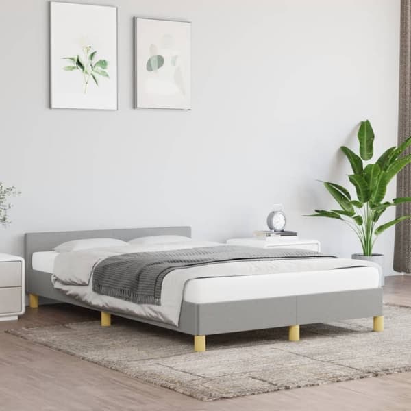 vidaXL sengeramme uden madras 120x190 cm stof enkeltseng lysegrå