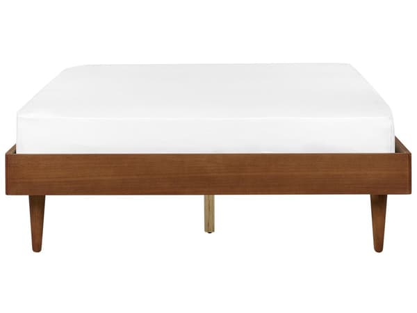 Dobbeltseng Lyst Gummitre 140 x 200 cm Lamellbunn uten Sengegavl Naturlig Rustikk Soverom