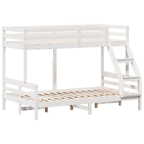 vidaXL køjeseng 90x200/120x200 cm massivt fyrretræ hvid