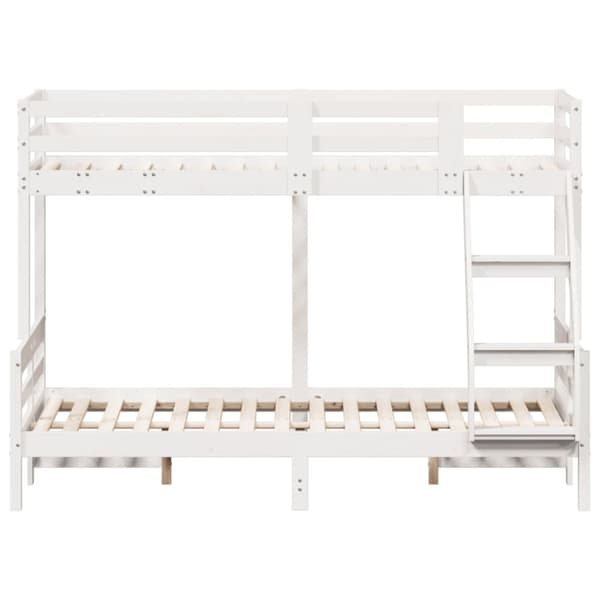 vidaXL køjeseng 90x200/120x200 cm massivt fyrretræ hvid