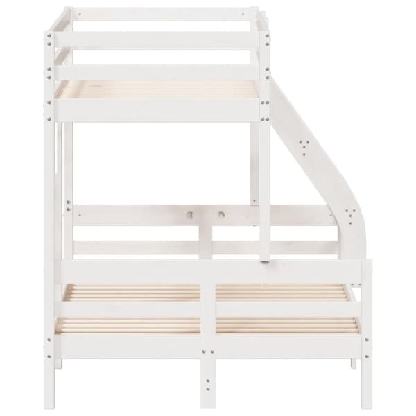 vidaXL køjeseng 90x200/120x200 cm massivt fyrretræ hvid