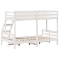 Miniatyrbillede 6 af 10: vidaXL køjeseng 90x200/120x200 cm massivt fyrretræ hvid