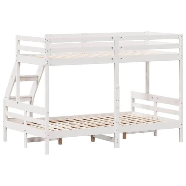 vidaXL køjeseng 90x200/120x200 cm massivt fyrretræ hvid