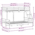 Miniatyrbillede 10 af 10: vidaXL køjeseng 90x200/120x200 cm massivt fyrretræ hvid