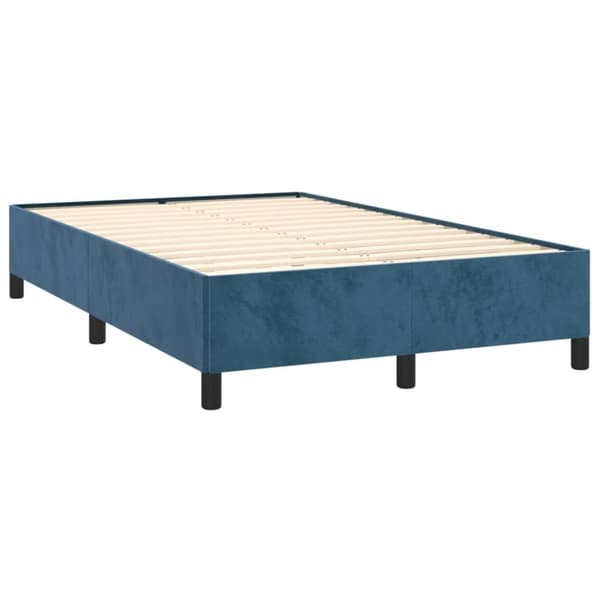 vidaXL kontinentalseng med madras 120x190 cm velour mørkeblå