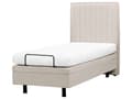 Miniatyrbilde 5 av 11: Elektrisk Seng Lys Beige 80 x 200 cm Fjernkontroll Justerbar Chenille Stoff Polstring