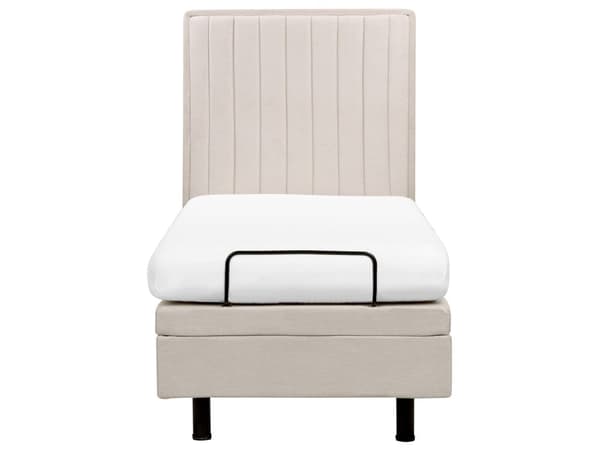 Elektrisk Seng Lys Beige 80 x 200 cm Fjernkontroll Justerbar Chenille Stoff Polstring