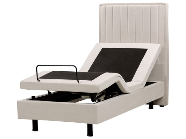 Elektrisk Seng Lys Beige 80 x 200 cm Fjernkontroll Justerbar Chenille Stoff Polstring