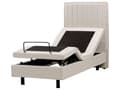 Miniatyrbilde 1 av 11: Elektrisk Seng Lys Beige 80 x 200 cm Fjernkontroll Justerbar Chenille Stoff Polstring