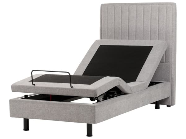 Elektrisk Seng Lysegrå 90 x 200 cm Fjernkontroll Justerbar Chenille Stoff Polstring