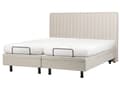Pikkukuva 5 / 11: Parisänky vaalea beige kangas verhoiltu 180 x 200 cm sähkösäädettävä tikattu kaukosäädin skandinaavinen