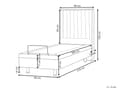 Miniatyrbillede 3 af 11: Elevationsseng Lysegrå Polyester 90 x 200 cm Elektrisk Enkeltmandsseng Justerbar Seng med Fjernbetjening Sengeramme med Gavl
