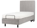 Miniatyrbillede 5 af 11: Elevationsseng Lysegrå Polyester 90 x 200 cm Elektrisk Enkeltmandsseng Justerbar Seng med Fjernbetjening Sengeramme med Gavl