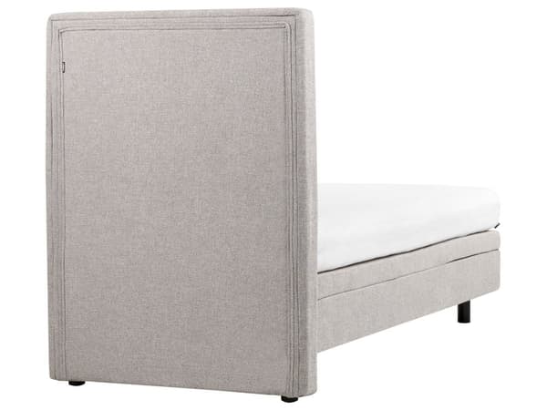 Elevationsseng Lysegrå Polyester 90 x 200 cm Elektrisk Enkeltmandsseng Justerbar Seng med Fjernbetjening Sengeramme med Gavl