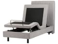 Miniatyrbillede 9 af 11: Elevationsseng Lysegrå Polyester 90 x 200 cm Elektrisk Enkeltmandsseng Justerbar Seng med Fjernbetjening Sengeramme med Gavl
