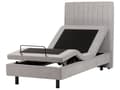 Miniatyrbillede 1 af 11: Elevationsseng Lysegrå Polyester 90 x 200 cm Elektrisk Enkeltmandsseng Justerbar Seng med Fjernbetjening Sengeramme med Gavl
