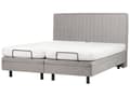 Miniatyrbillede 5 af 11: Elevationsseng Lysegrå Polyester 180 x 200 cm Elektrisk Dobbelt Justerbar Seng med Fjernbetjening Sengeramme med Gavl To Mands