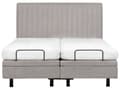 Miniatyrbillede 6 af 11: Elevationsseng Lysegrå Polyester 180 x 200 cm Elektrisk Dobbelt Justerbar Seng med Fjernbetjening Sengeramme med Gavl To Mands