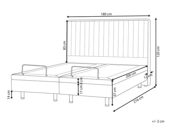 Elektriskt Justerbar Säng Ljusgrå 80 x 200 cm Dubbel med Fjärrkontroll Justerbar Chenille Tygklädsel