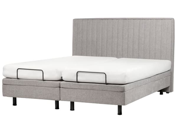 Elektriskt Justerbar Säng Ljusgrå 80 x 200 cm Dubbel med Fjärrkontroll Justerbar Chenille Tygklädsel