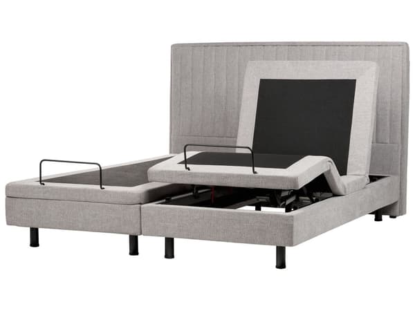 Elektriskt Justerbar Säng Ljusgrå 80 x 200 cm Dubbel med Fjärrkontroll Justerbar Chenille Tygklädsel