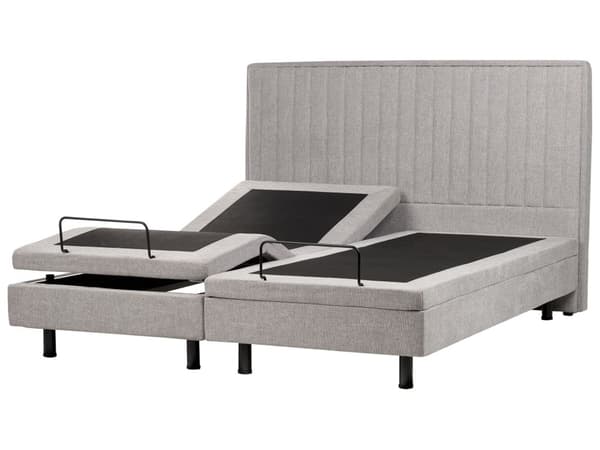 Elektriskt Justerbar Säng Ljusgrå 80 x 200 cm Dubbel med Fjärrkontroll Justerbar Chenille Tygklädsel