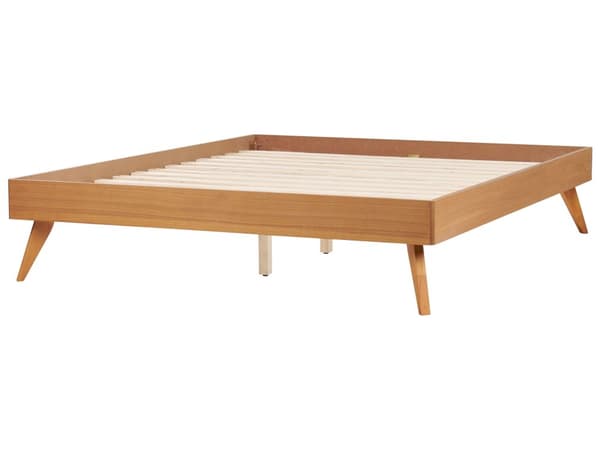 Parisänky vaaleanruskea 160 x 200 cm MDF-levy kumipuu sälepohja päädytön retro