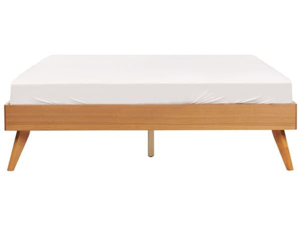 Parisänky vaaleanruskea 160 x 200 cm MDF-levy kumipuu sälepohja päädytön retro