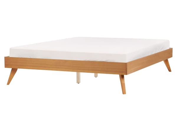 Parisänky vaaleanruskea 160 x 200 cm MDF-levy kumipuu sälepohja päädytön retro