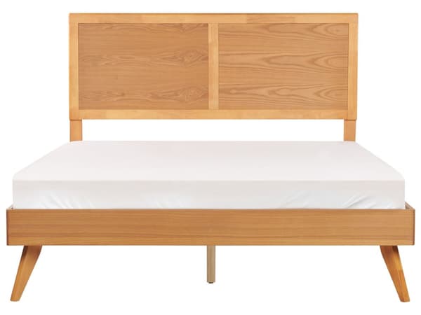 Parisänky vaaleanruskea 160 x 200 cm MDF-levy kumipuu sälepohja retro rustiikkinen