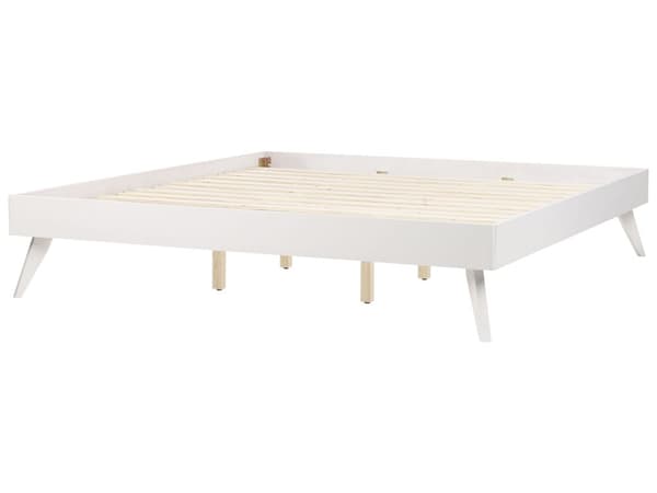 Sengeramme Hvit 180 x 200 cm med Lamellramme Minimalistisk Skandinavisk Design