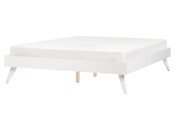 Sengeramme Hvit 160 x 200 cm med Lamellramme Minimalistisk Skandinavisk Design