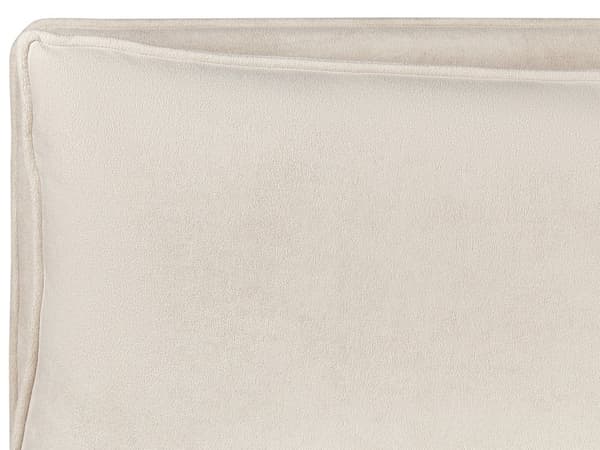 Seng med oppbevaring Stoff Lys beige 180 x 200 cm Polstret sengeramme Sengegavl Oppbevaringsplass Soverom Moderne Skandinavisk