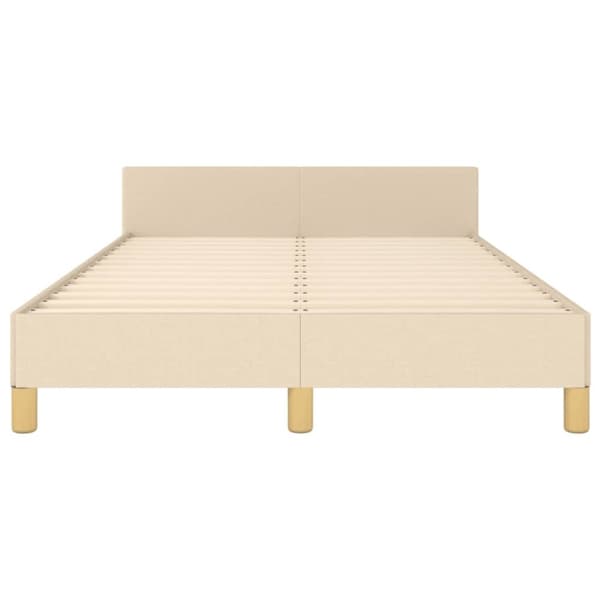 vidaXL sengeramme med sengegavl 120x190 cm stof cremefarvet