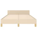 Miniatyrbillede 5 af 11: vidaXL sengeramme med sengegavl 120x190 cm stof cremefarvet
