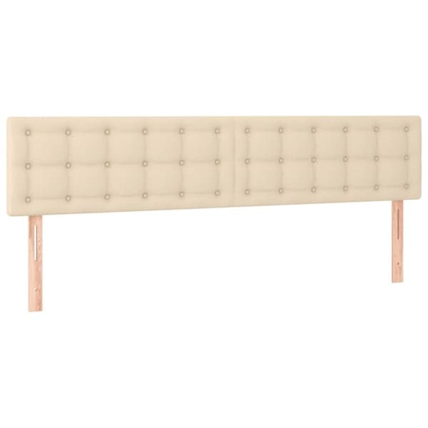 vidaXL sengeramme med sengegavl 120x190 cm stof cremefarvet