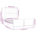 Miniatyrbillede 10 af 11: vidaXL sengeramme med sengegavl 120x190 cm stof cremefarvet