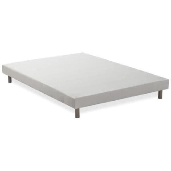 Klädd lamellbotten 140 x 190 cm - Vitt massivt trä + Fötter - DEKO DREAM Rakenne