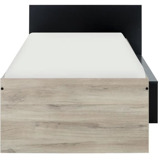 GAMI Erquy Barnsäng med förvaring - Ljus Kronberg Ek och Svart dekor - 90 x 200 cm