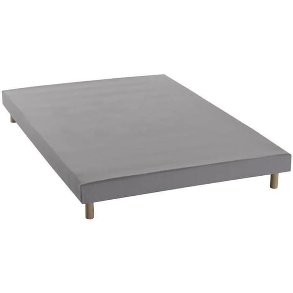 DEKO DREAM Rakenne Lamellbox 140 x 190 cm - Grå massivt trä + Ben